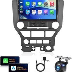 Car Stereo for Ford Mustang 2015-2020 [6+128G]- 8 Core, 9" 1280 * 720P IPS Touch Screen Android 13 Car Radio Wireless CarPlay Android Auto, GPS, FM, S