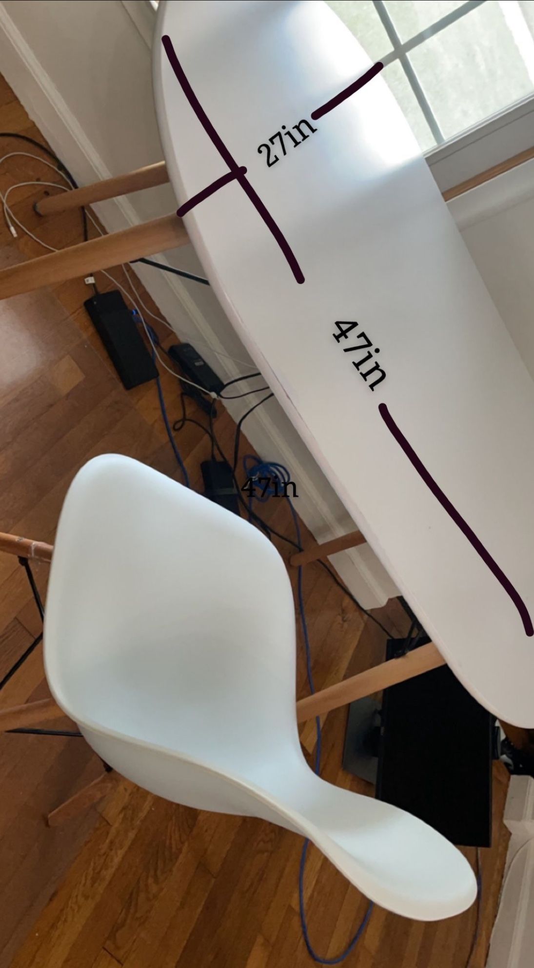 Modern White Table with Chair