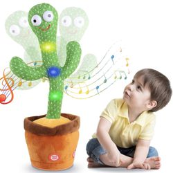 BRAND NEW Kids Dancing Talking Cactus Light Up Toy With 120 English Songs, Singing Mimicking Recording Repeating What You Say
