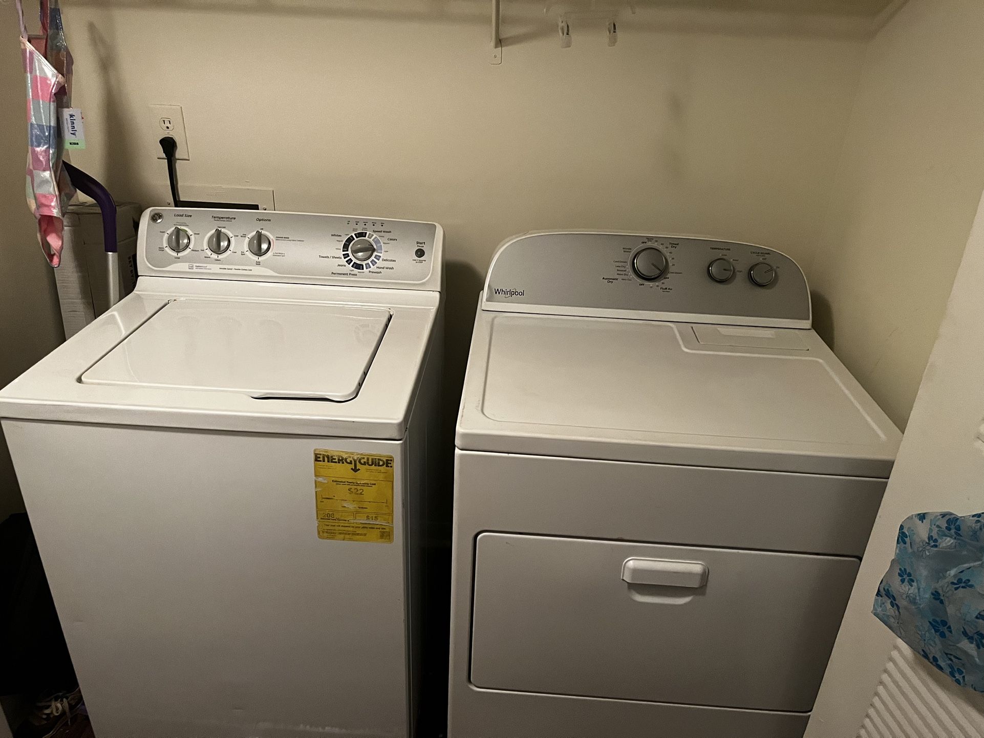 Whirlpool washer and dryer set