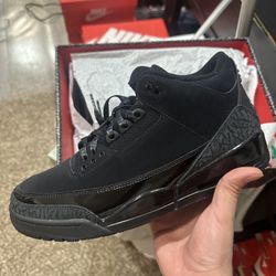 Black Cat Jordan 3 Size 8.5 10.5