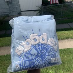 Sp5der Web Hoodie ‘Sky blue’