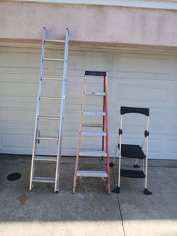 16 foot warner + 6' louisville + 4' step ladders