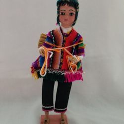 8.5" Peruvian Dressed Doll on Stand