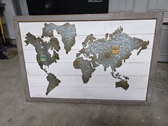Metal World Map Wall Art