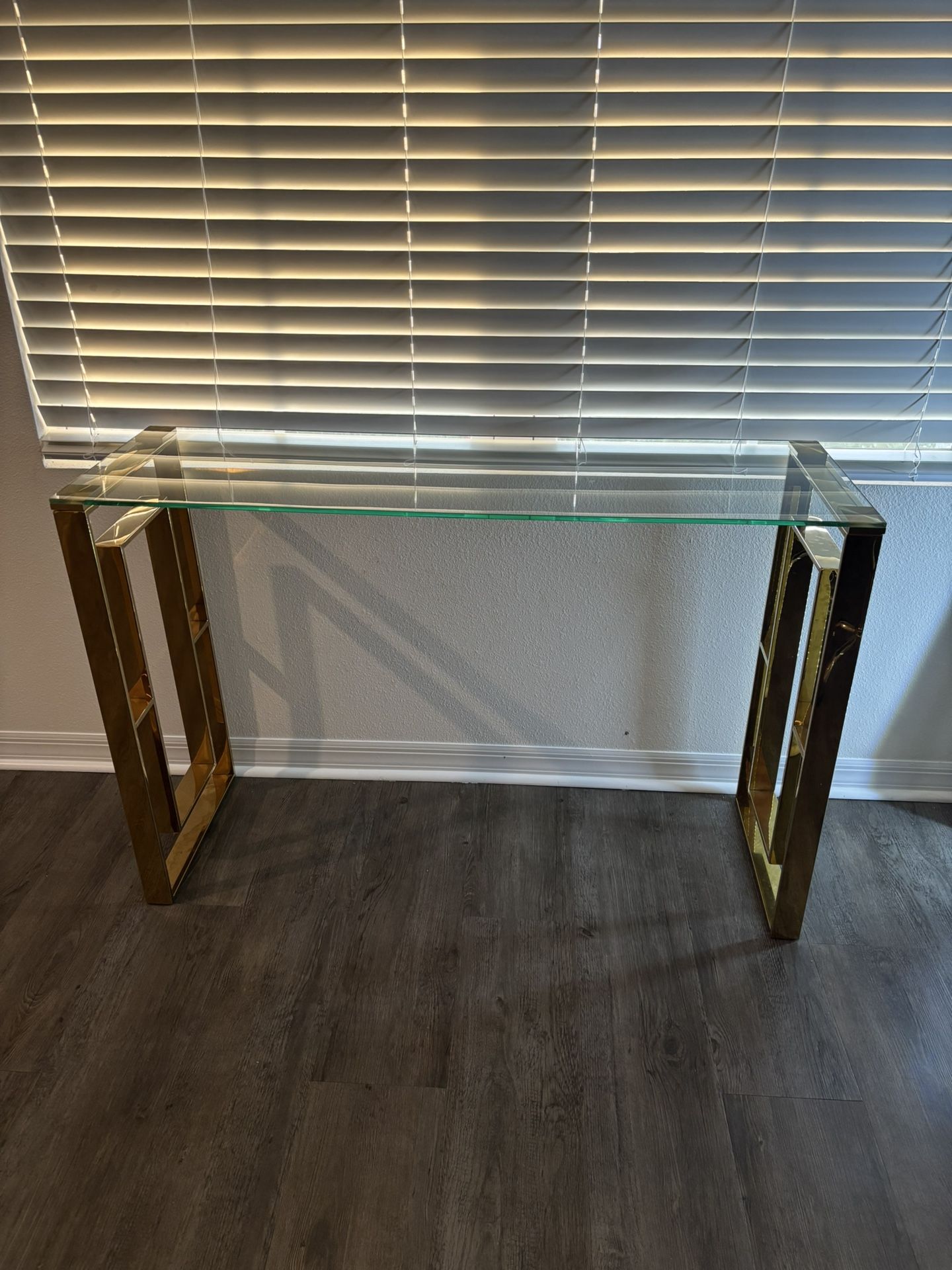 Gold Glass Console table