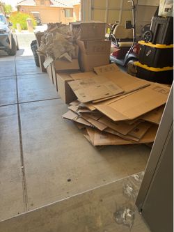 Moving boxes and wrapping paper