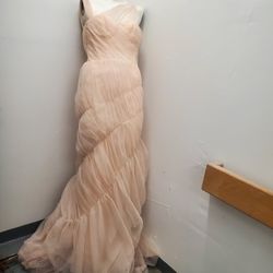 Vera WANG Gracie Rose Pink  Tulle Wedding Dress Bubble Hem 