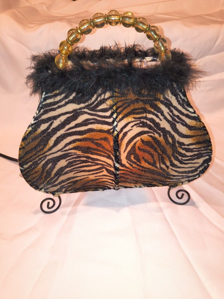 Home Decor: Tiger Print Purse Lamp