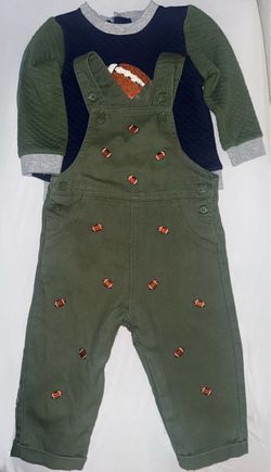 Baby Boy Football Overalls 2-Piece Set