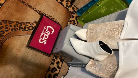 Circus by Sam Edelman White Croc Ankle Boots