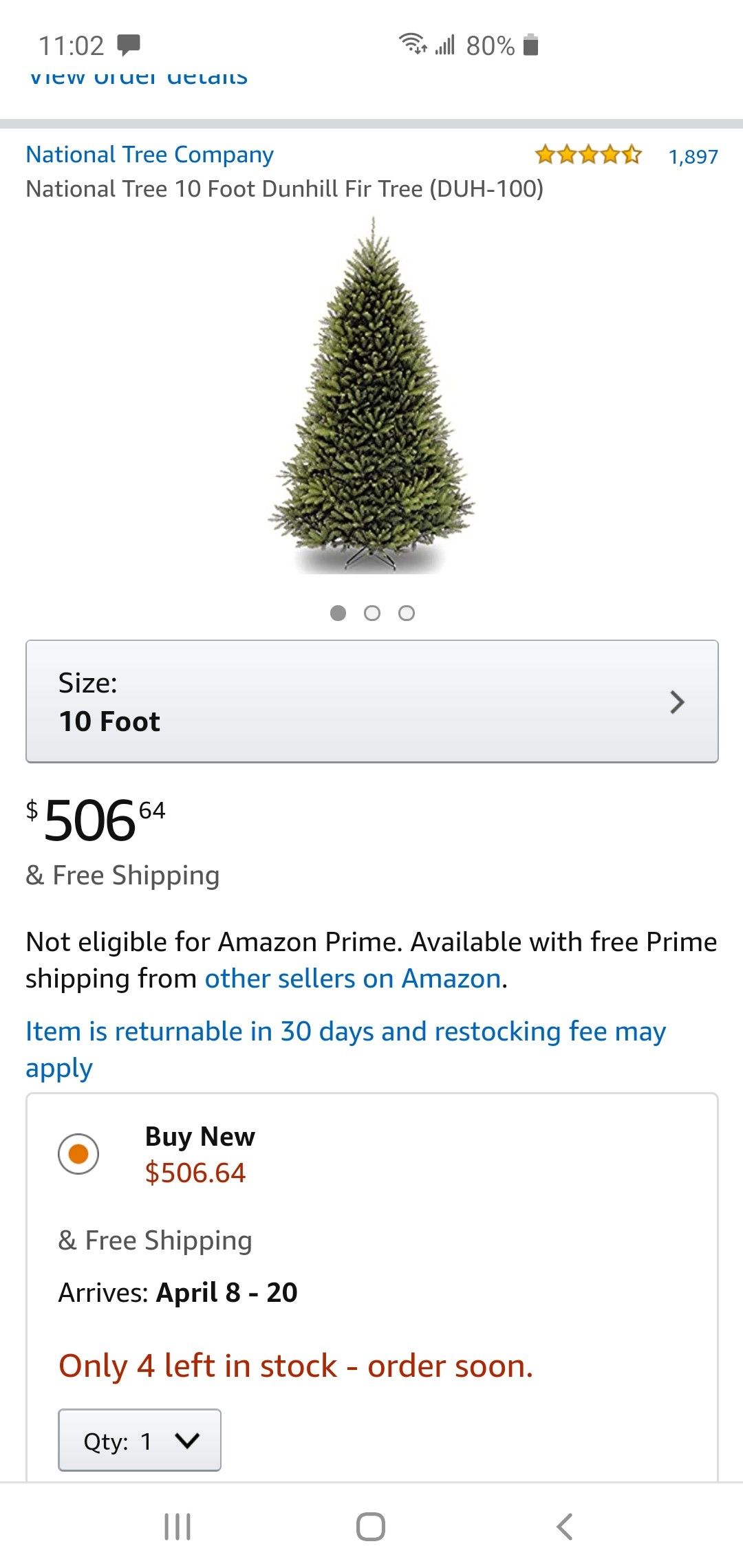10 ft Christmas tree with bag