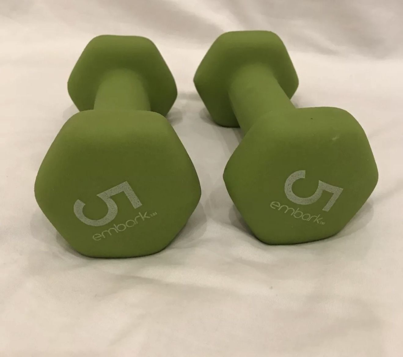Embark Pair of 5 Lb Dumbbells (10 lb Total) Neoprene Hand Weights Rarely Used