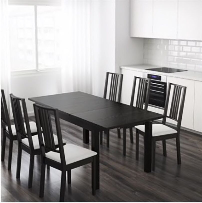 IKEA BJURSTA DINING TABLE AND CHAIRS