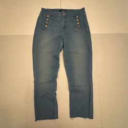 Pre Owned Good  GUESS  Capri Cut Off Denim Jeans  Blue  Women  Size 28