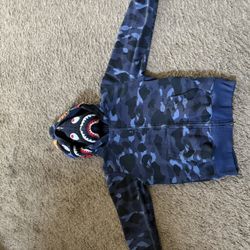 Navy Blue Bape Hoodie Double Hood Size M