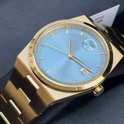 Movado Bold Mujer Oro Cara Azul 34mm Nuevo en Caja con Papeles
