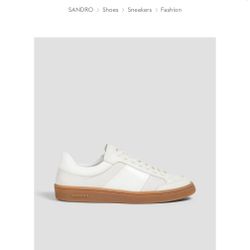 SANDRO Mesh and leather sneakers