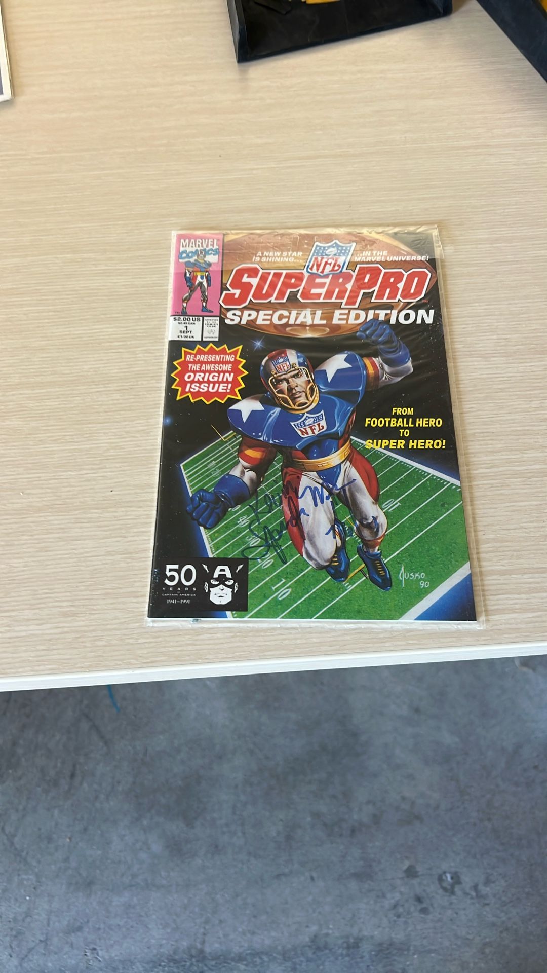 NFL SuperPro Special Edition #1 Marvel Comic (Signed Cover)