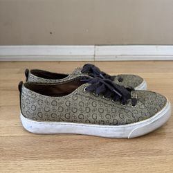 Guess Low-Top Brown Tan Gold Sneakers Women’s Size 10
