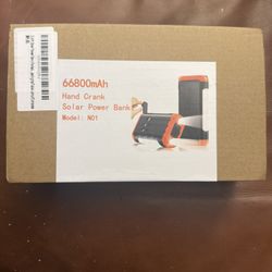 Solar Power Bank Portable Charger 66800mAh Built in Hand Crank and 3 Cables