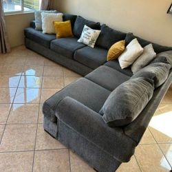 Large And Comfortable Grey Sectional Couch From Jerome's LIKE NEW 