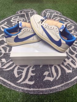 Travis Scott x Air Jordan 1 “Fragment Sail/Military Blue”