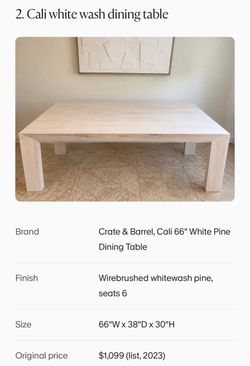 BEAUTIFUL Crate and Barrel dining table