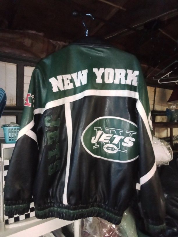 New York Jets Leather Jacket Size Medium