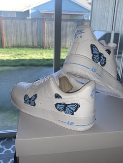 Sky Blue Custom Air Force 1🦋🖤