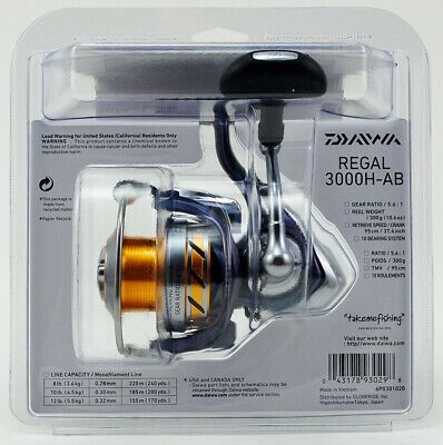 2 Daiwa Regal 3000H-AB 5.6:1 spinning fishing reel 10 ball bearings new in package