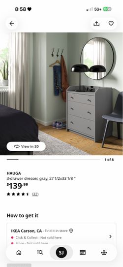 IKEA 3 drawer dresser
