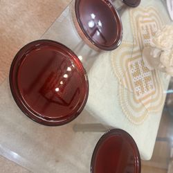 Hammered Red Glass Charger 13”