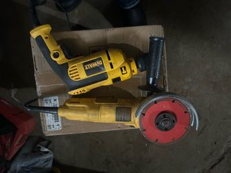 Corded Dewalt drill and grinder