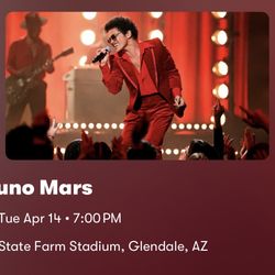 Bruno Mars Ticket! April 14th 7pm