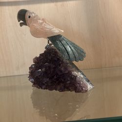 Brazilian Toucan Gemstone Sculpture.