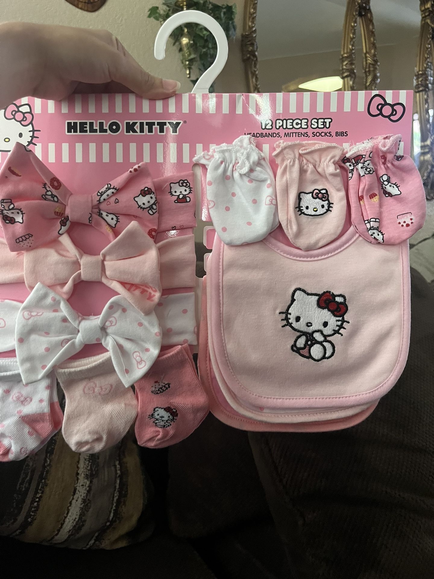 Hello Kitty Headband, Mittens, Socks & Bibs 