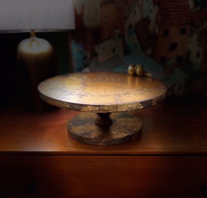 A Wooden Italian Patina Vintage Style Serving Stand 