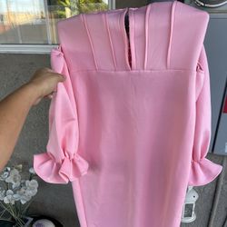 2 Pink dresses With Puffy Sleeves
