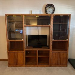 Solid Wood TV Cabinet And curio