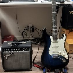 Strat Style Guitar With Fender Amp