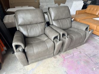 Two Reclainer Chairs Electric Lumbar 