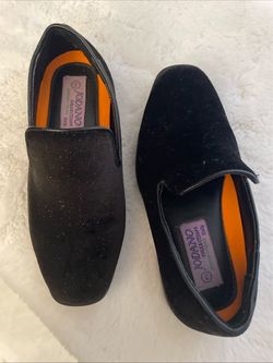Jodano Collection Italy Black Velvet Loafers