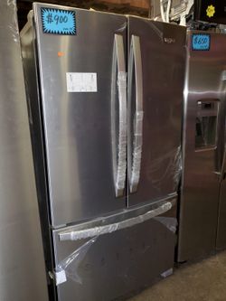 Whirlpool french doors fridge new scratch and dent