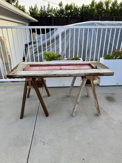 Vintage Wooden Jeep Willys Tailgate Table