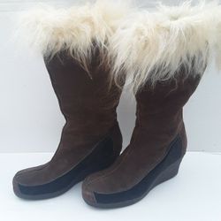 Calvin Klein Suede & Fur " Ranger" Boots Size 10