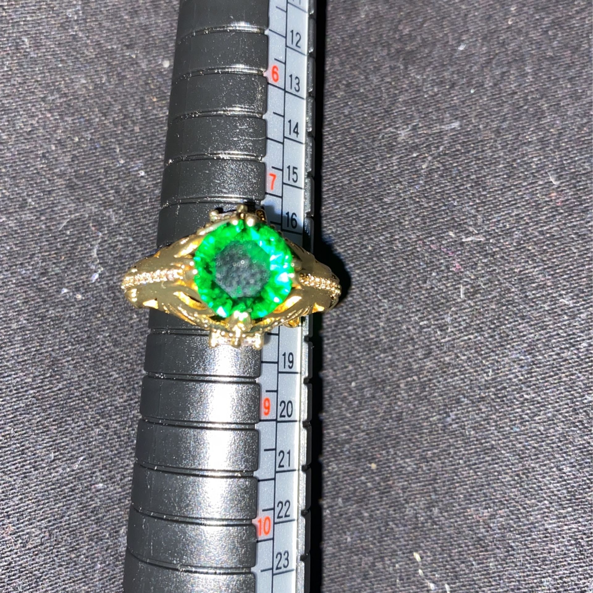 Green Lab Emerald 14 It Plated Size 8 New Ring