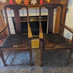 Antique Wood Formal Dining Chairs