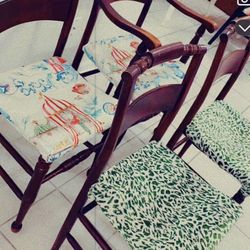 4 Green Cheetah Print And Chinesorie Antique Chairs Newly Reupholstered 