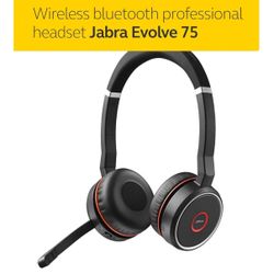 Jabra Evolve 75 UC Wireless Headset, Stereo – Includes Link 370 USB Adapter and Charging Stand
